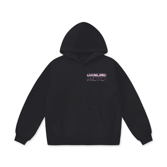 Dancingmoto Black Oversize Heavyweight Fleece Hoodie