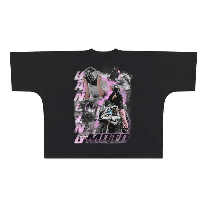 Dancing Moto Oversize Black T